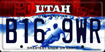 UT license plate B169WR