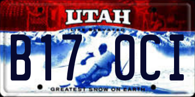 UT license plate B170CI