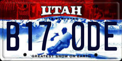 UT license plate B170DE
