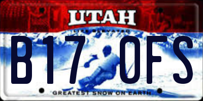 UT license plate B170FS