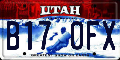 UT license plate B170FX