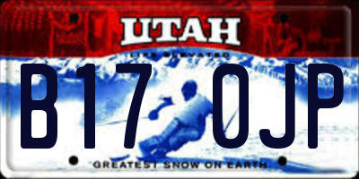 UT license plate B170JP