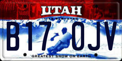 UT license plate B170JV