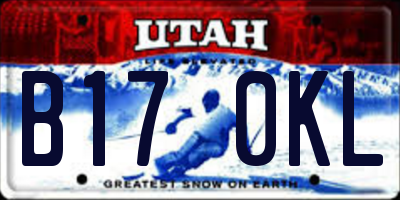 UT license plate B170KL