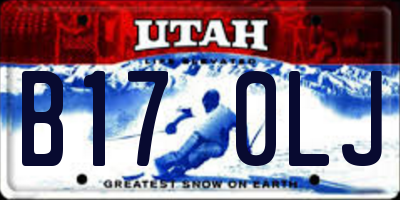 UT license plate B170LJ