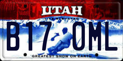 UT license plate B170ML