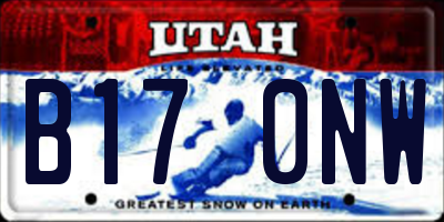 UT license plate B170NW