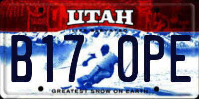 UT license plate B170PE