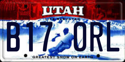 UT license plate B170RL