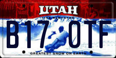 UT license plate B170TF