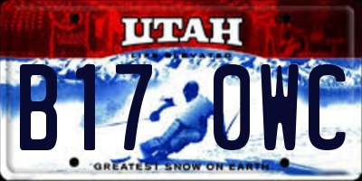 UT license plate B170WC