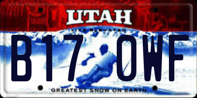 UT license plate B170WF