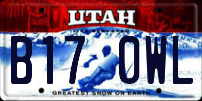 UT license plate B170WL