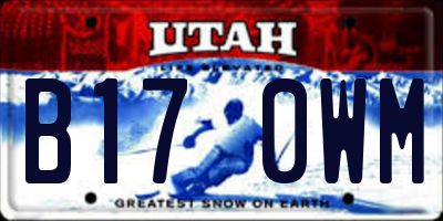 UT license plate B170WM