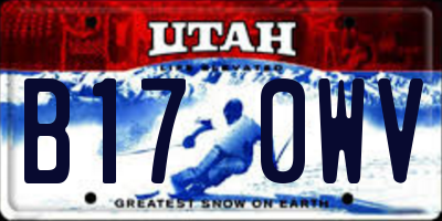 UT license plate B170WV