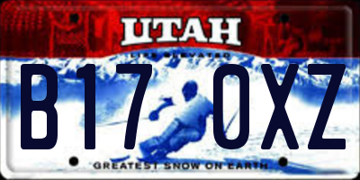 UT license plate B170XZ