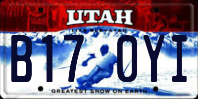 UT license plate B170YI