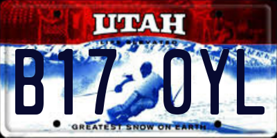 UT license plate B170YL
