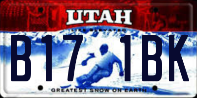 UT license plate B171BK