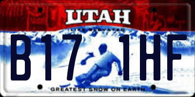 UT license plate B171HF