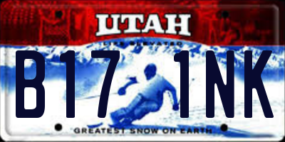 UT license plate B171NK