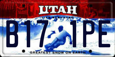 UT license plate B171PE