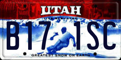 UT license plate B171SC