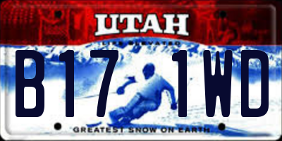 UT license plate B171WD