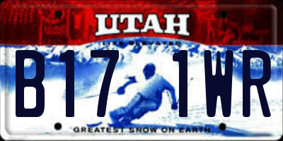 UT license plate B171WR
