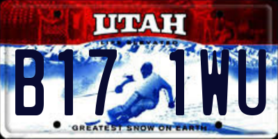 UT license plate B171WU