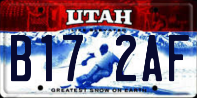UT license plate B172AF