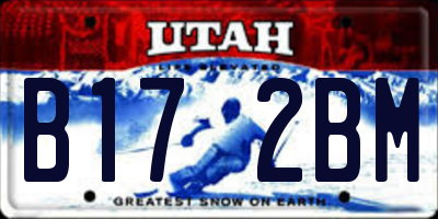 UT license plate B172BM
