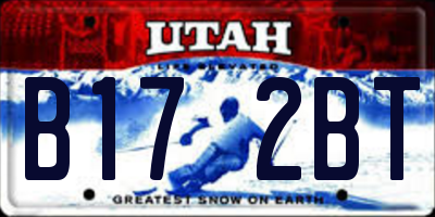 UT license plate B172BT