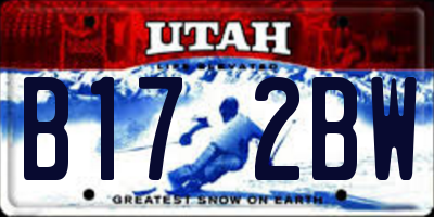 UT license plate B172BW