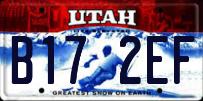 UT license plate B172EF