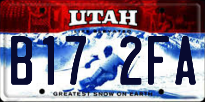 UT license plate B172FA