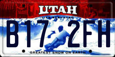 UT license plate B172FH