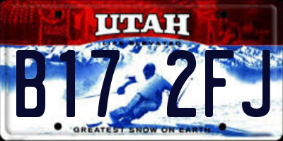 UT license plate B172FJ