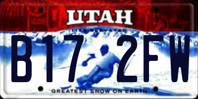 UT license plate B172FW
