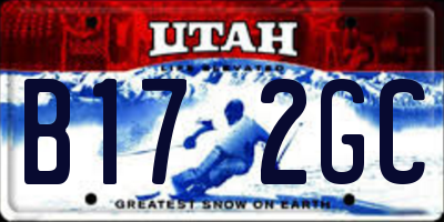 UT license plate B172GC