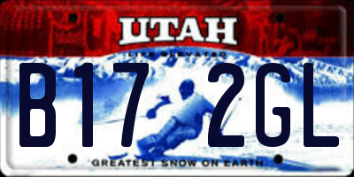 UT license plate B172GL