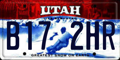 UT license plate B172HR