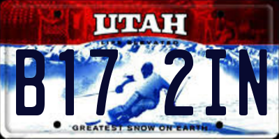 UT license plate B172IN