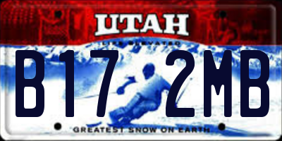 UT license plate B172MB