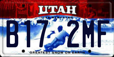 UT license plate B172MF