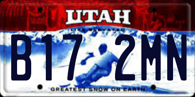 UT license plate B172MN