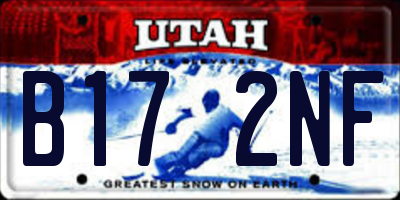 UT license plate B172NF
