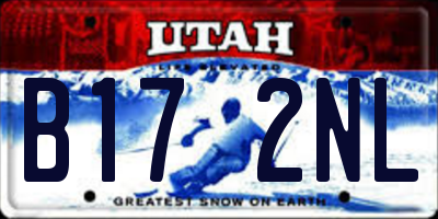 UT license plate B172NL
