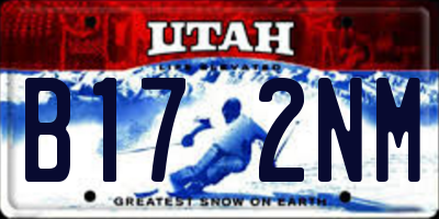 UT license plate B172NM