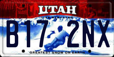 UT license plate B172NX